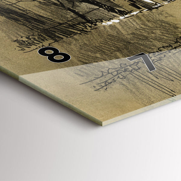 Horloge rectangulaire horizontale Parc et arbres en sépia