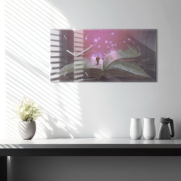 Horloge murale horizontale 'Livre d''abstraction'