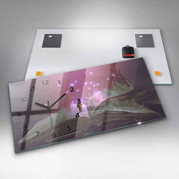 Horloge murale horizontale 'Livre d''abstraction'