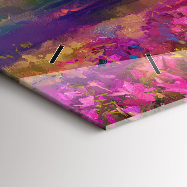 Horloge murale horizontale Paysage de nature et de fleurs