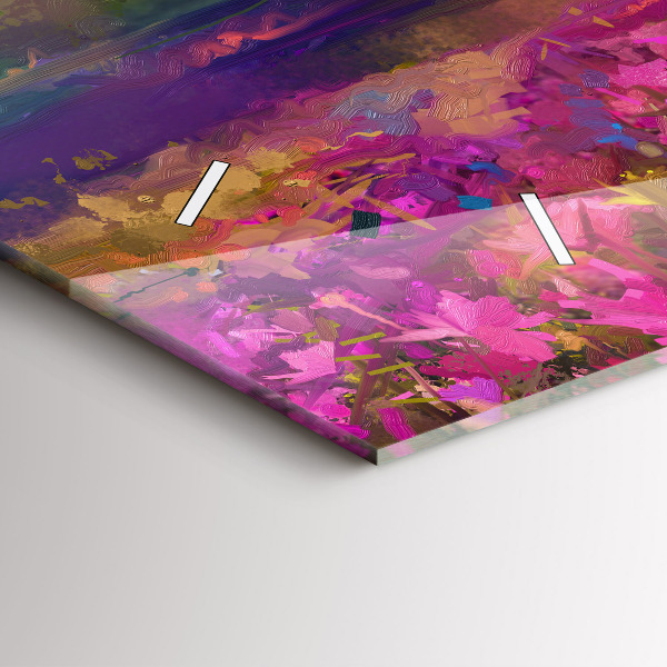 Horloge murale horizontale Paysage de nature et de fleurs