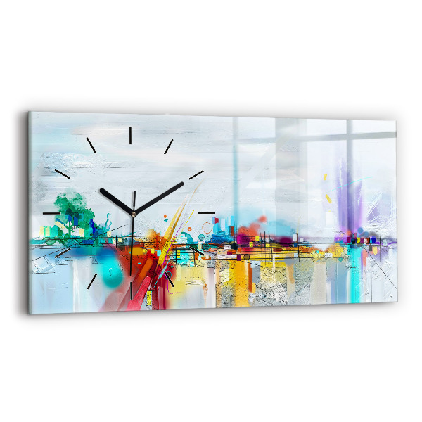 Horloge murale horizontale Pont abstrait