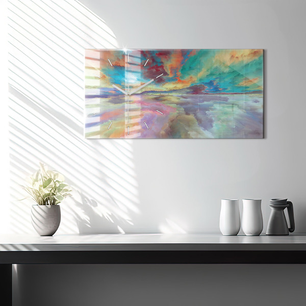 Horloge murale horizontale Paysage abstrait