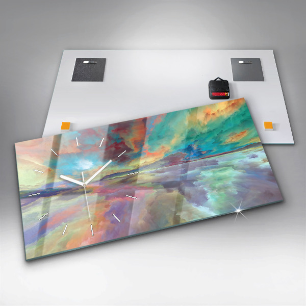Horloge murale horizontale Paysage abstrait