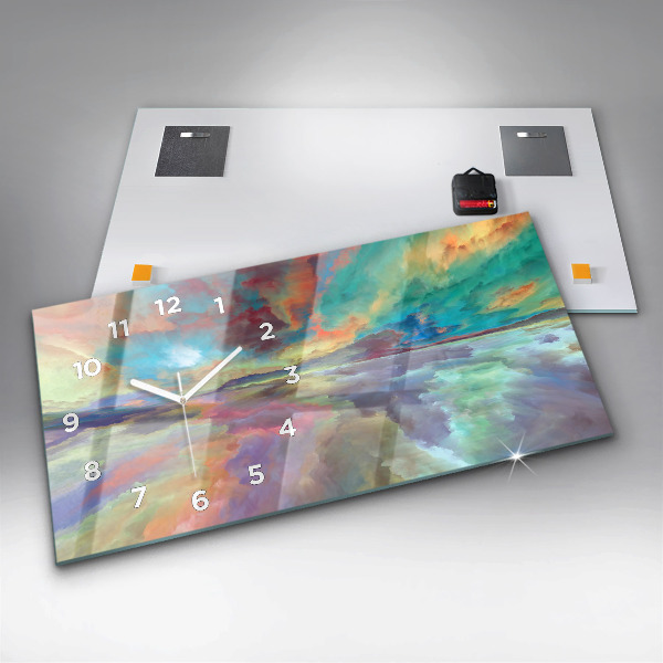 Horloge murale horizontale Paysage abstrait
