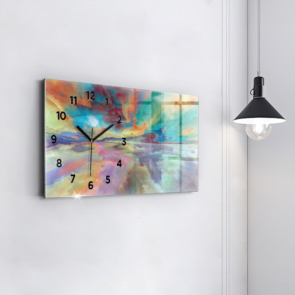 Horloge murale horizontale Paysage abstrait