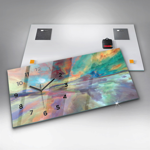 Horloge murale horizontale Paysage abstrait