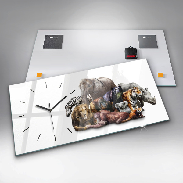 Horloge rectangulaire horizontale Animaux sauvages