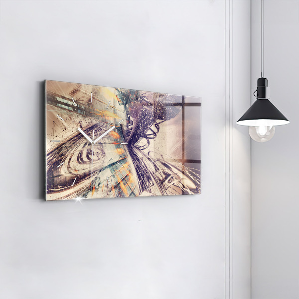 Horloge murale horizontale Mécanisme abstrait