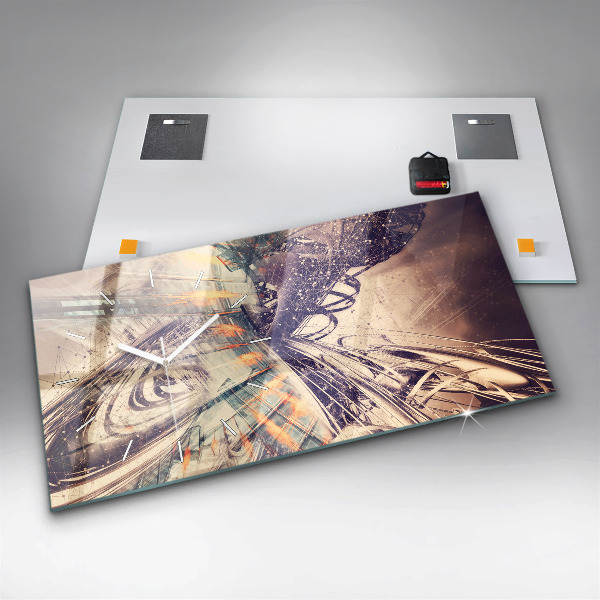 Horloge murale horizontale Mécanisme abstrait