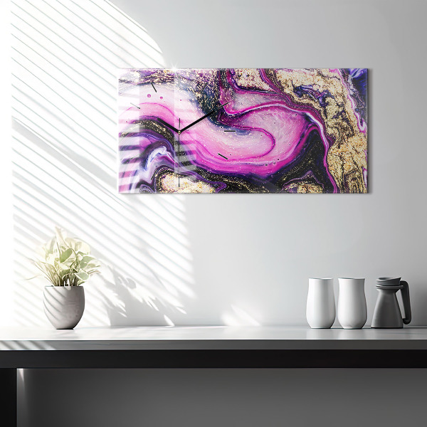 Horloge murale horizontale Marbre abstrait