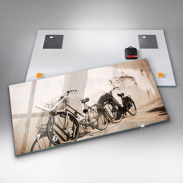 Horloge rectangulaire horizontale vélo italien