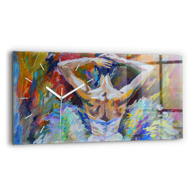 Horloge murale horizontale Ballerine peinte