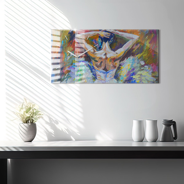 Horloge murale horizontale Ballerine peinte