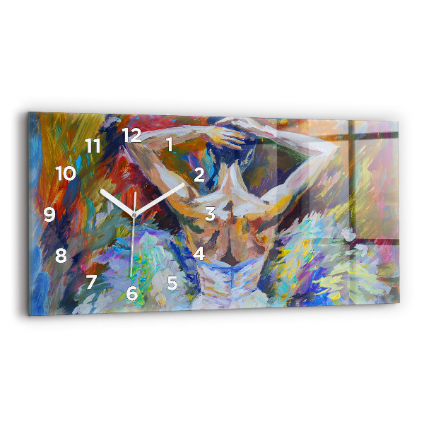 Horloge murale horizontale Ballerine peinte