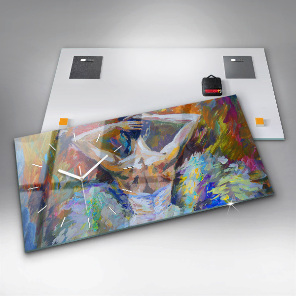 Horloge murale horizontale Ballerine peinte