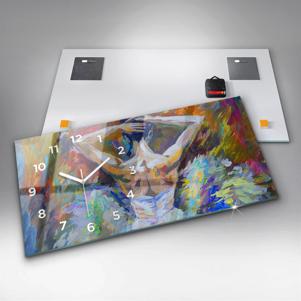 Horloge murale horizontale Ballerine peinte