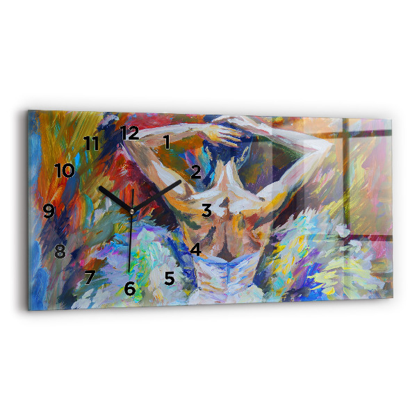 Horloge murale horizontale Ballerine peinte