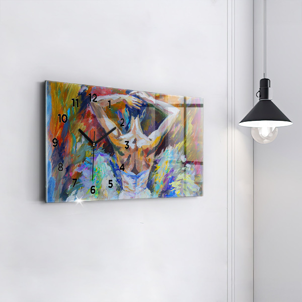 Horloge murale horizontale Ballerine peinte