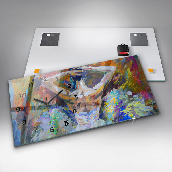 Horloge murale horizontale Ballerine peinte