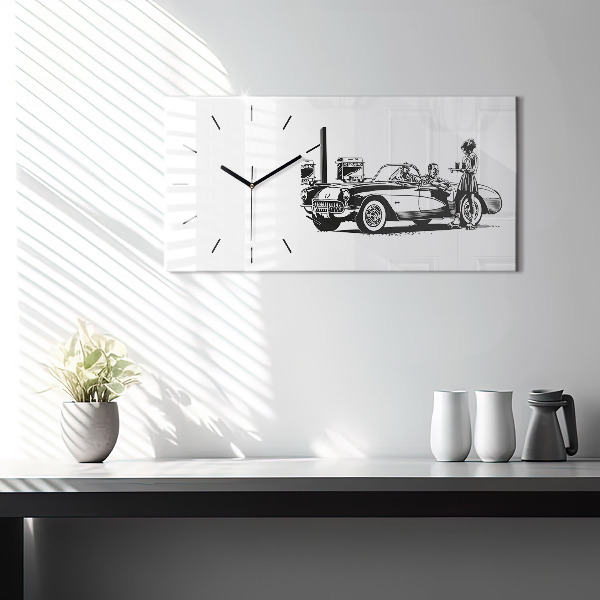 Horloge rectangulaire horizontale Illustration rétro