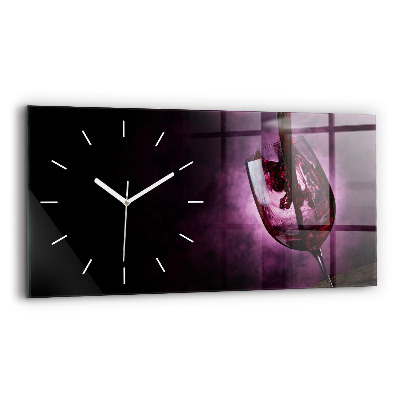 Horloge rectangulaire horizontale Verre à vin