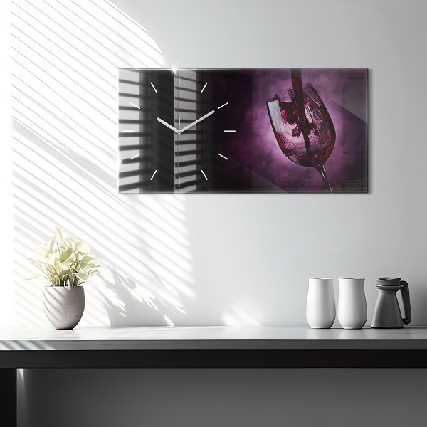 Horloge rectangulaire horizontale Verre à vin
