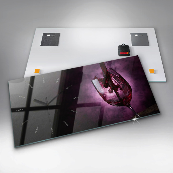 Horloge rectangulaire horizontale Verre à vin