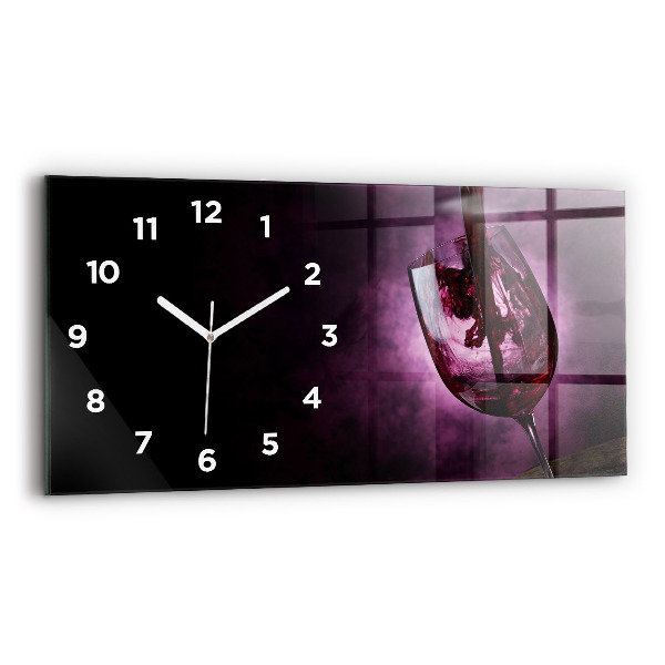 Horloge rectangulaire horizontale Verre à vin