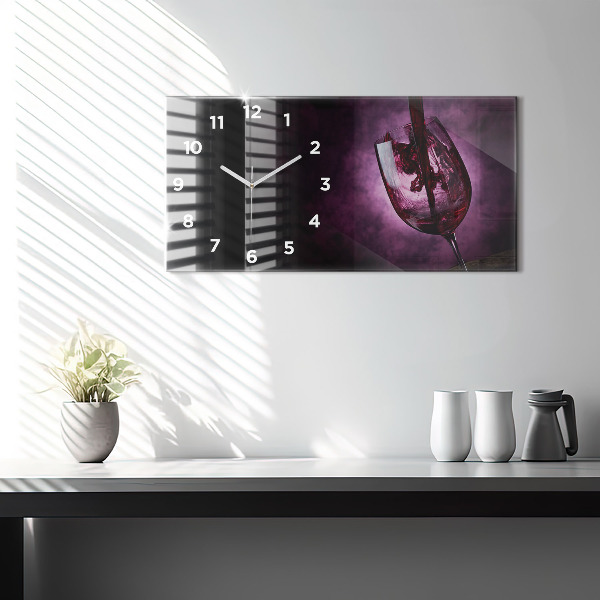 Horloge rectangulaire horizontale Verre à vin