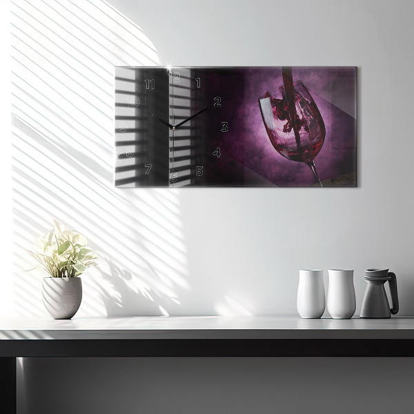 Horloge rectangulaire horizontale Verre à vin