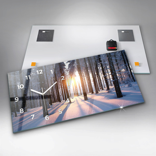 Horloge rectangulaire horizontale Forêt du coucher du soleil