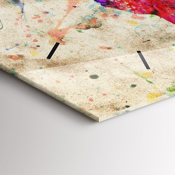 Horloge rectangulaire horizontale Carte du monde colorée