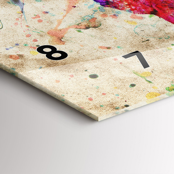 Horloge rectangulaire horizontale Carte du monde colorée