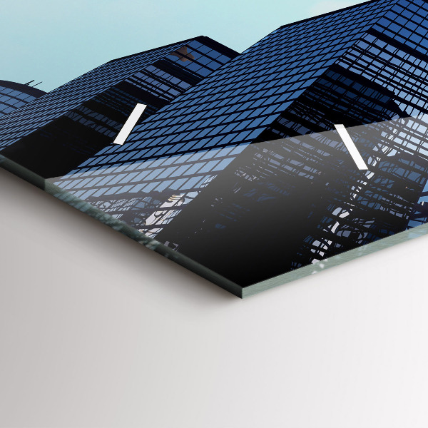 Horloge rectangulaire horizontale Avion au-dessus des bâtiments