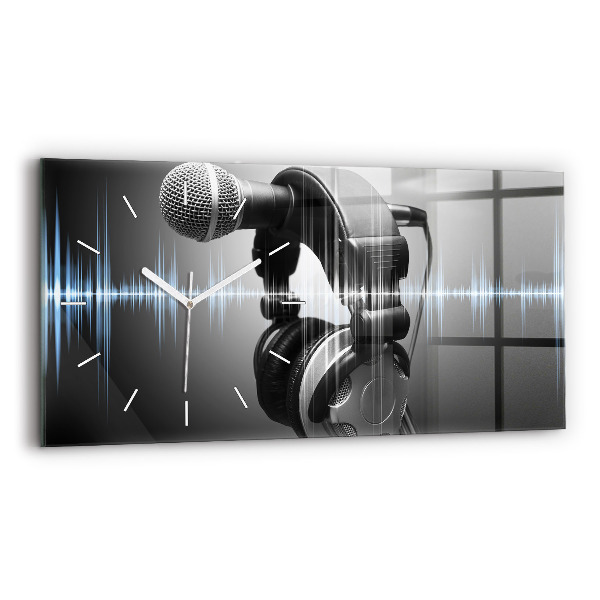 Horloge rectangulaire horizontale Microphone et casque