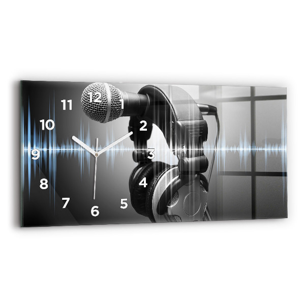 Horloge rectangulaire horizontale Microphone et casque
