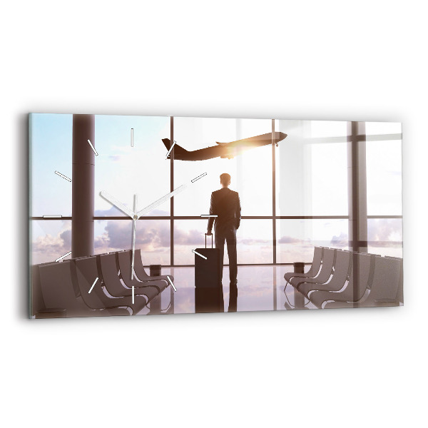 Horloge rectangulaire horizontale 'Homme à l''aéroport'