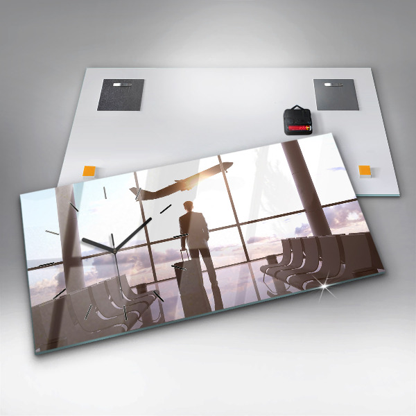 Horloge rectangulaire horizontale 'Homme à l''aéroport'