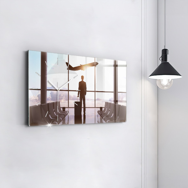 Horloge rectangulaire horizontale 'Homme à l''aéroport'