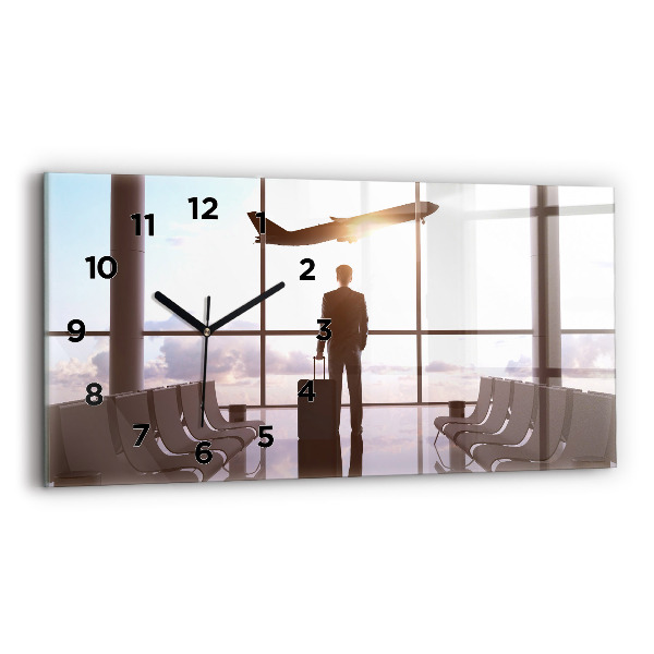 Horloge rectangulaire horizontale 'Homme à l''aéroport'