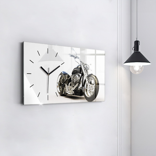 Horloge rectangulaire horizontale Moto noire