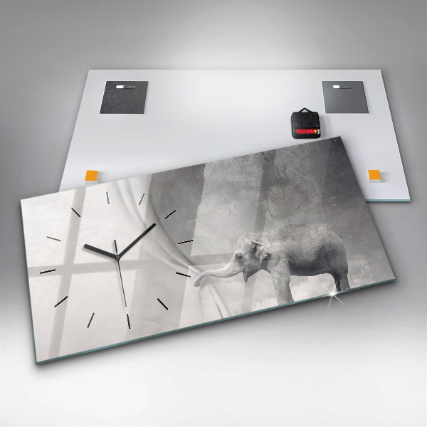 Horloge rectangulaire horizontale Éléphant