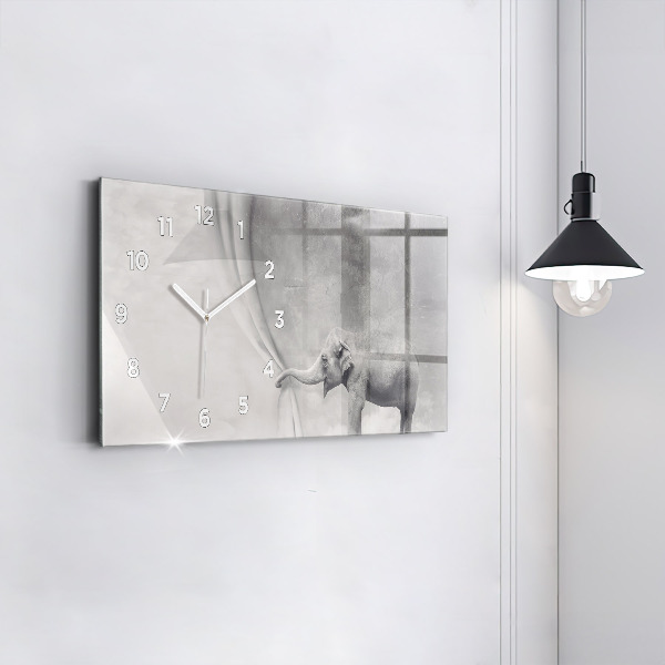 Horloge rectangulaire horizontale Éléphant