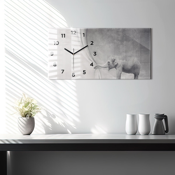 Horloge rectangulaire horizontale Éléphant
