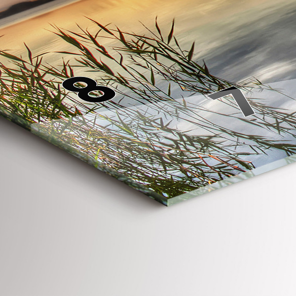 Horloge rectangulaire horizontale Coucher de soleil sur le lac