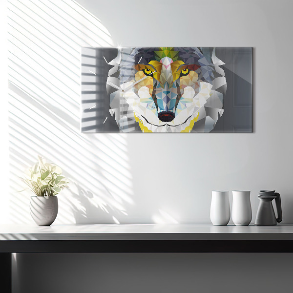 Horloge rectangulaire horizontale Tête de loup