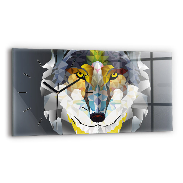 Horloge rectangulaire horizontale Tête de loup