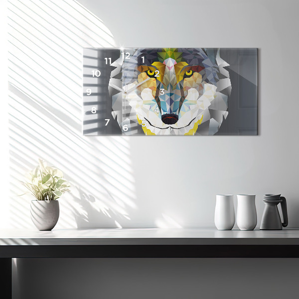 Horloge rectangulaire horizontale Tête de loup