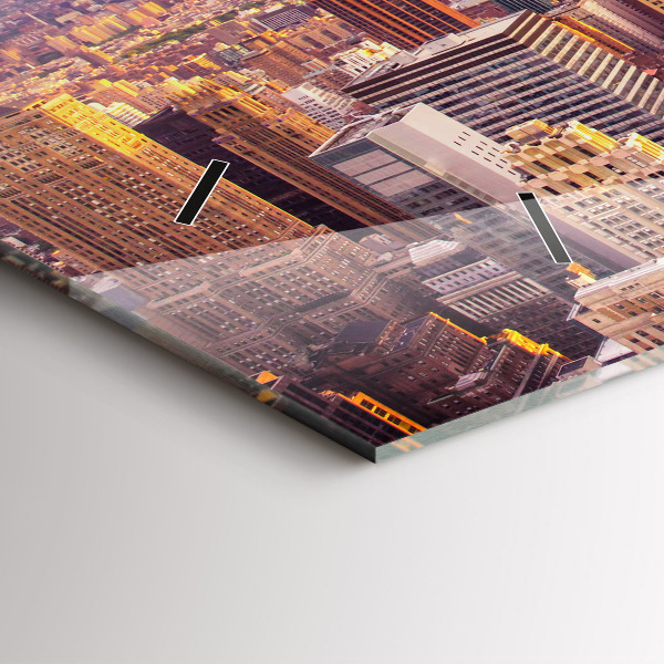 Horloge rectangulaire horizontale Coucher de soleil à New York